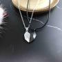 Zhia Matching Necklaces for Couples Best Friends, Magnetic Love Heart Jewelry