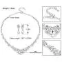 mecresh Clustered Crystal Rhinestone Flower Bridal Necklace Teardrop Dangle Earrings Jewelry Sets for Women Gift mecresh Clustered Crystal Rhinestone Flower Bridal Necklace Teardrop Dangle Earrings Jewelry Sets for Women Gift