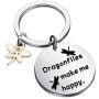 FUSTMW Dragonfly Gifts Keychain Dragonfly Themed Gifts Dragonfly Charm Jewelry Nature Lover Gifts Dragonflies Make Me Happy