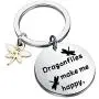 FUSTMW Dragonfly Gifts Keychain Dragonfly Themed Gifts Dragonfly Charm Jewelry Nature Lover Gifts Dragonflies Make Me Happy