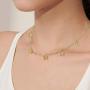 Sloong 14k Gold Plated Butterfly Necklace Paperclip Link Chain Butterfly Choker Jewelry Pendant Thin Short for Women Bestfriend with Gift Card
