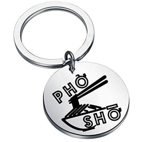 FAADBUK Funny Vietnamese Cuisine Keychain Vietnam Foodie Chef Cook Food Gift Pho Sho Jewelry Vietnamese Noodle Foodie Keyring