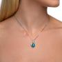 Blue Crystal Infinity Teardrop Pendant on a 925 Sterling Silver Chain Swarovski Crystal Pendant Necklace 15.7 Inch for Women Girls