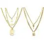 Letitia Chains Necklace Set Layered Lock Key Pendants Men Necklaces Multilayer Choker Stainless Steel Jewelry Pack for Pants Punk Play