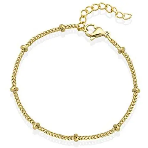 555Jewelry 2mm Stainless Steel Adjustable Ball Bead Bracelet for Women 7.5 Inch 555Jewelry 2mm Stainless Steel Adjustable Ball Bead Bracelet for Women 7.5 Inch