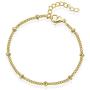 555Jewelry 2mm Stainless Steel Adjustable Ball Bead Bracelet for Women 7.5 Inch