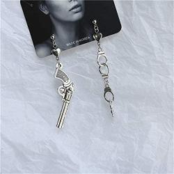 Infinity Love Heart Dangle Drop Earrings Asymmetry Double Heart Cool Pistol Handcuffs Earrings Stud for Couple Women Girls