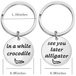 KUIYAI See You Later Alligator in a While Crocodile Keychain Set Farewell Gift Couple’s Jewelry