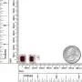 Gem Stone King 925 Sterling Silver Red Garnet Earrings For Women, 4.38 Cttw, Gemstone Birthstone, Emerald Cut 8X6MM