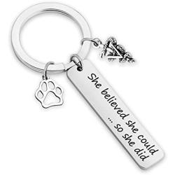 Veterinarian Gifts She Believed She Could Keychain Veterinary Technician Gifts Vet Tech Jewelry(she believed veterinary KR)