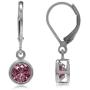 Silvershake Bezel Set 6MM Gemstone White Gold Plated 925 Sterling Silver Leverback Dangle Earrings Jewelry for Teens or Women