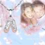 GemsChest 925 Sterling Silver Childrens Ballerina Necklace Jewelry Cubic Zirconia Ballet Slippers Shoes Necklace for Teen & Dancer 18''