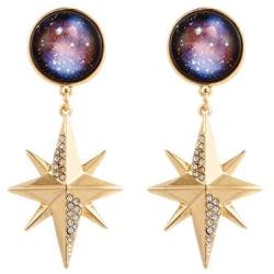 Winssi Multilayer Gold Planet Necklace Star Necklace for Women Galaxy Planet Earrings Universe Jewelry Gift