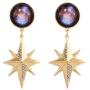 Winssi Multilayer Gold Planet Necklace Star Necklace for Women Galaxy Planet Earrings Universe Jewelry Gift