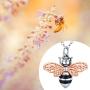 Cremation Jewelry TRISHULA 925 Sterling Silver Bee Pendant Urn necklaces for Women