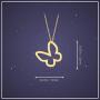 Gelin 14k Gold Butterfly Pendant Necklace for Women, 18''