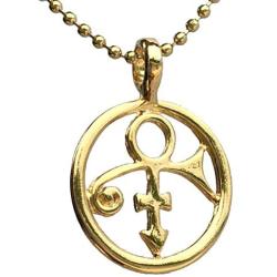 Male Female Soapstone Love Sex Icon Symbol Sign Prince Gold plated Pewter Unisex Womens Mens Boys Pendant Necklace Medallion Lucky Charm protection amulet for Men Women W Brass Ball Chain