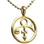 Male Female Soapstone Love Sex Icon Symbol Sign Prince Gold plated Pewter Unisex Womens Mens Boys Pendant Necklace Medallion Lucky Charm protection amulet for Men Women W Brass Ball Chain