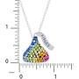 Hershey’s Kisses Jewelry for Women, Silver Plated Crystal Kiss Charm Necklace