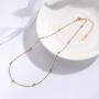 YIBA Choker Necklace 18K Gold Plated Chain Tiny Beaded Choker Satellite Bead Jewelry Gift for Women and Girl Chain (18k Gold Plated)