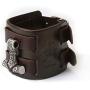 HAQUIL Viking Bracelet for Men - Viking Mjolnir Pendant - Nordic Brown Wide Leather Wristband