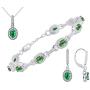 RYLOS Jewelry For Women Sterling Silver Designer Halo Tennis Bracelet, Dangling Earrings & Necklace Gemstone W/Diamonds Adjustable 7''-8'' Wrist & 18'' Chain 6X4MM Birthstone Womens Jewelry Matching