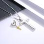 oGoodsunj 925 Sterling Silver Cross Urn Necklace Memorial Pendant Cremation Keepsake Jewelry for Ashes