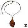 NOVICA Tigers Eye Wood Mens Leather Pendant Necklace, 35'' Thai Cowboy