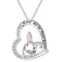 Easter Gifts Jewelry Bunny Necklace Silver with Message Keep Me in Your Heart, Best gifts for Rabbit Lovers Wedding Gift Easter Gifts Jewelry Bunny Necklace Silver with Message Keep Me in Your Heart, Best gifts for Rabbit Lovers Wedding Gift