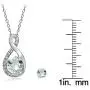 Lovve Sterling Silver Gemstone & White Topaz Infinity Heart Necklace Earrings Set