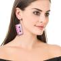 80s Cassette Tape Acrylic Dangle Earrings Vintage Punk Style Geometric Stereo Music Tape Earrings for Women Girls