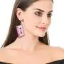 80s Cassette Tape Acrylic Dangle Earrings Vintage Punk Style Geometric Stereo Music Tape Earrings for Women Girls