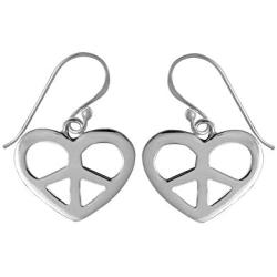 Boma Jewelry Sterling Silver Peace Heart Earrings