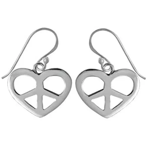 Boma Jewelry Sterling Silver Peace Heart Earrings Boma Jewelry Sterling Silver Peace Heart Earrings