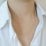 Gold chain necklace for women men, 2.5MM French rope chain necklace plated 14K yellow gold, 18-20 inch