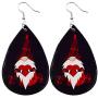 8 Pairs Christmas Santa Claus Plaid Earrings Set Plaid Gnome Teardrop Earrings Lightweight Faux Leather Xmas Dangle Earrings for Women Girls Jewelry(A)