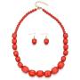 Pingyongchang Multicolor Chunky Acrylic Beads Necklace Earring Statement Strand Jewelry Set Wilma Necklaces Dangle Earrings Strand Collars Drop Earring Costume Jewelry Beaded Chains for Women Girls
