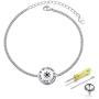 S925 Sterling Silver Womens Sun Engraved Keep you in my heart always Memorial Bracelet Link