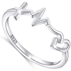 S925 Sterling Silver Faith Hope Love Ring for Women Girls Christian Jewelry Gifts