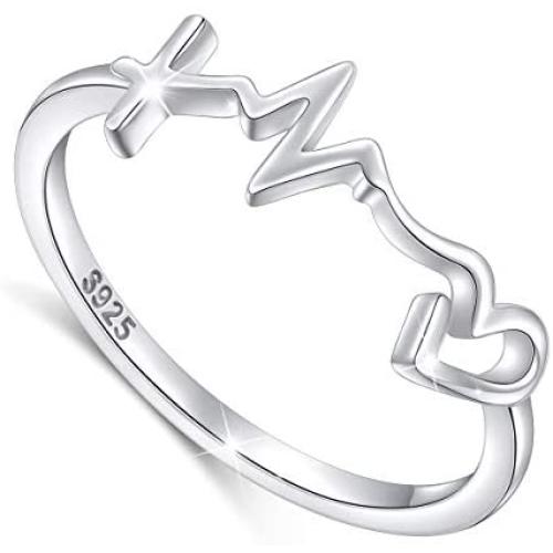 S925 Sterling Silver Faith Hope Love Ring for Women Girls Christian Jewelry Gifts
