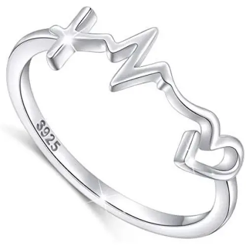 S925 Sterling Silver Faith Hope Love Ring for Women Girls Christian Jewelry Gifts