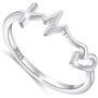S925 Sterling Silver Faith Hope Love Ring for Women Girls Christian Jewelry Gifts