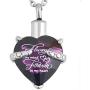 Crystal Heart Cremation Urn Necklace for Ashes Memorial Pendant stainless steel Jewelry,Gift for dad&mom