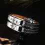 NC Leather Bracelet for Women Mens, Stainless Steel Friendship Bracelets for Teen Girls 12 Constellations Couples Bracelet Jewelry NC Leather Bracelet for Women Mens, Stainless Steel Friendship Bracelets for Teen Girls 12 Constellations Couples Bracelet Jewelry