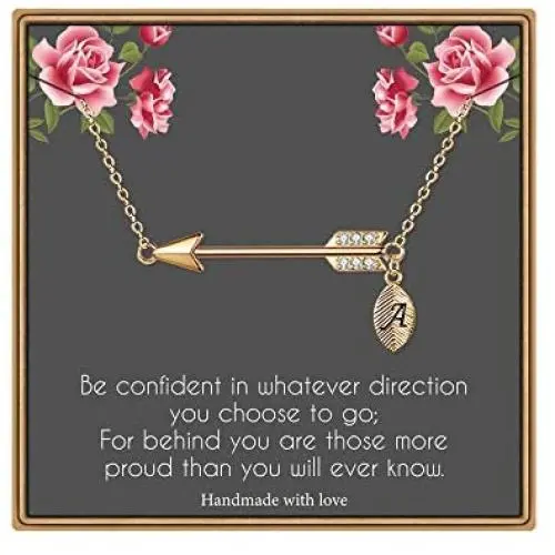 IEFLIFE Graduation Gifts for Women Girls, 14K Gold Plated Sideways Arrow Necklace Girl Graduation Gift College High School Graduation Gifts for Her Initial Leaf Necklace Inspirational Gifts for Women IEFLIFE Graduation Gifts for Women Girls, 14K Gold Plated Sideways Arrow Necklace Girl Graduation Gift College High School Graduation Gifts for Her Initial Leaf Necklace Inspirational Gifts for Women