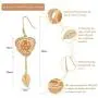 Rose Gold Earrings, Gift for Women & Girls ZJchao 24K Gold Real Flower Petal Dangle with Leaf Long Drop Rose Jewelry