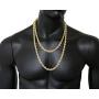 Fashion 21 Hip Hop 80 Unisex Rappers 8, 10, 12mm Hollow Rope Chain Necklace in Gold, Silver Tone