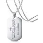 MEALGUET Stainless Steel Religous Scripture Quote Faith Christian Bible Verse Inspirational Cross Dogtag Pendant Necklace for Men MEALGUET Stainless Steel Religous Scripture Quote Faith Christian Bible Verse Inspirational Cross Dogtag Pendant Necklace for Men