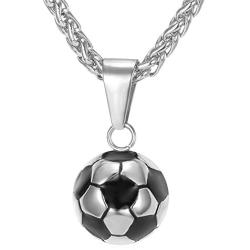 U7 Soccer/Basketball/Rugby/Tennis Racket Necklace Stainless Steel/18K Gold Plated Spiga Chain & Pendant,Men Boys Jewelry