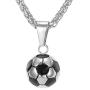 U7 Soccer/Basketball/Rugby/Tennis Racket Necklace Stainless Steel/18K Gold Plated Spiga Chain & Pendant,Men Boys Jewelry
